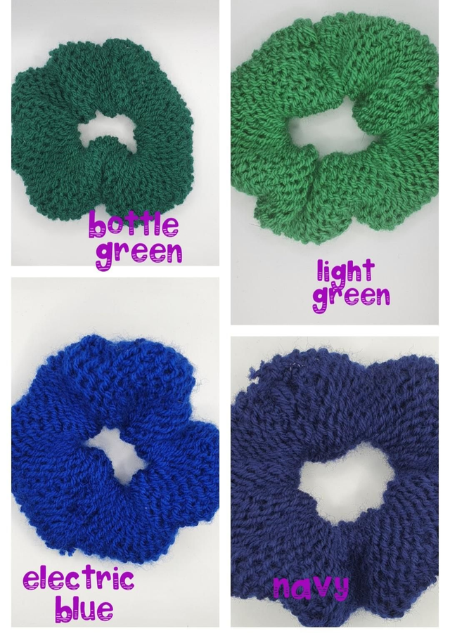 Knitted scrunchies
