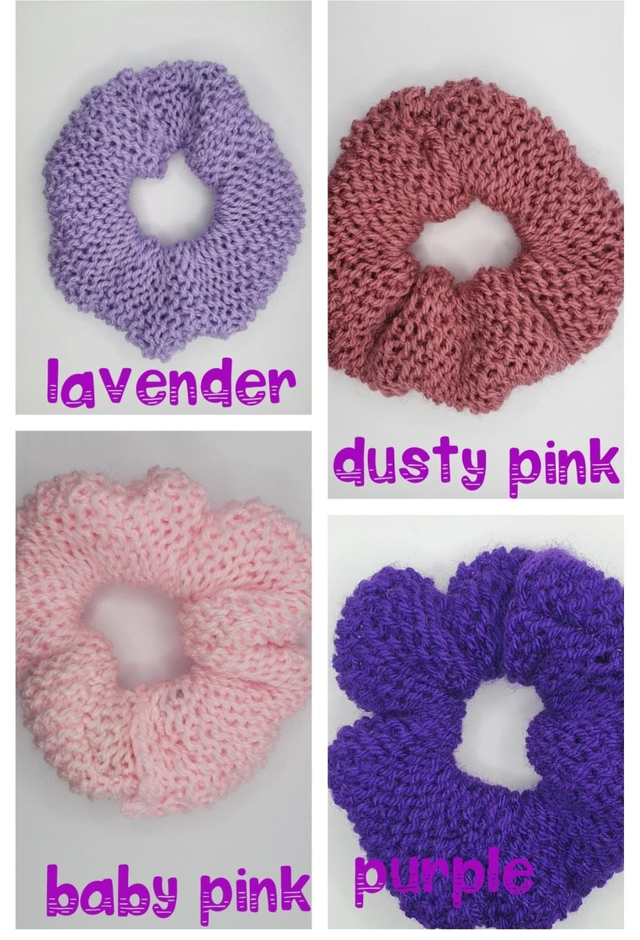 Knitted scrunchies