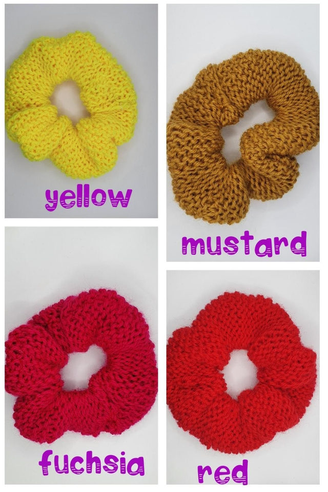 Knitted scrunchies