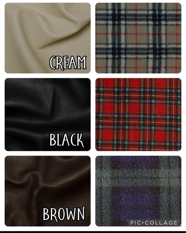 Faux leather dog coat with soft fleece lining