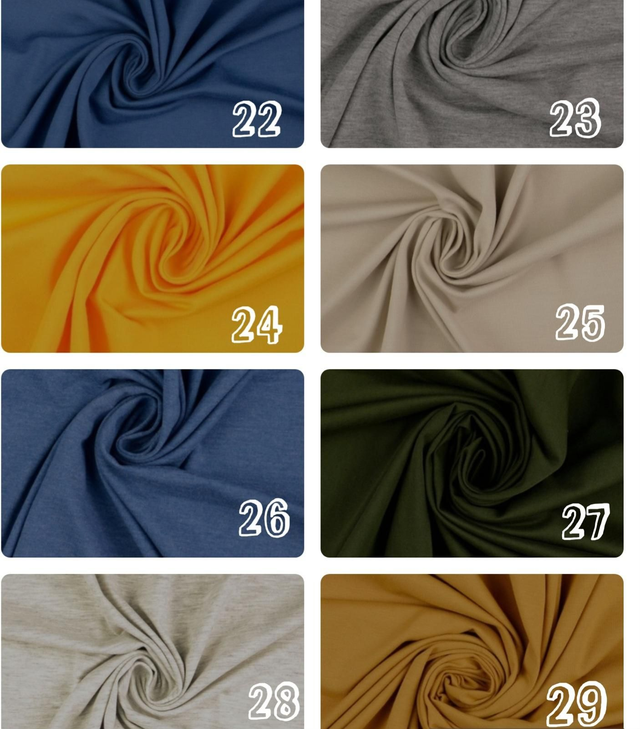 Plain colours jersey tops