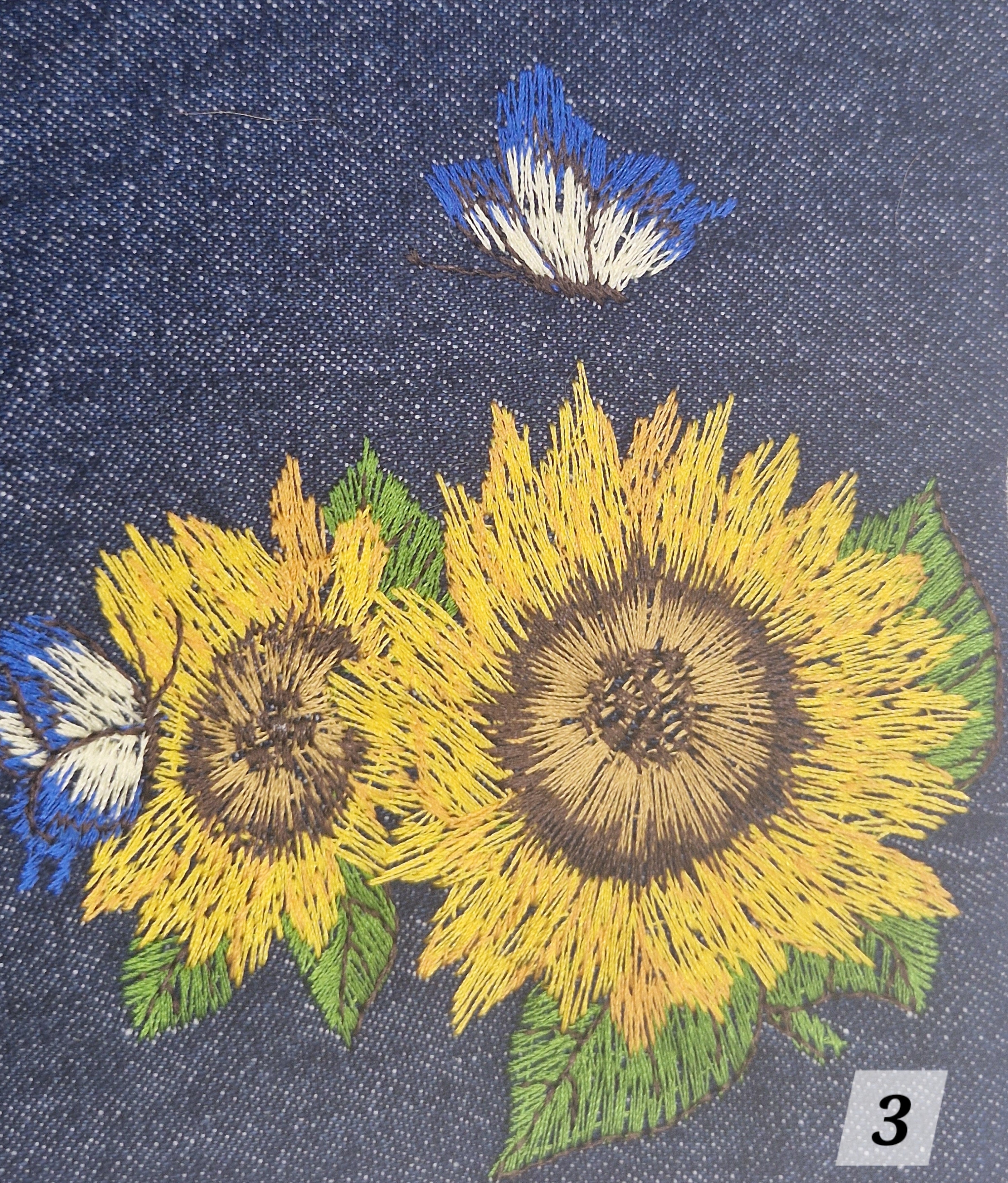 Floral embroidery denim bandanas