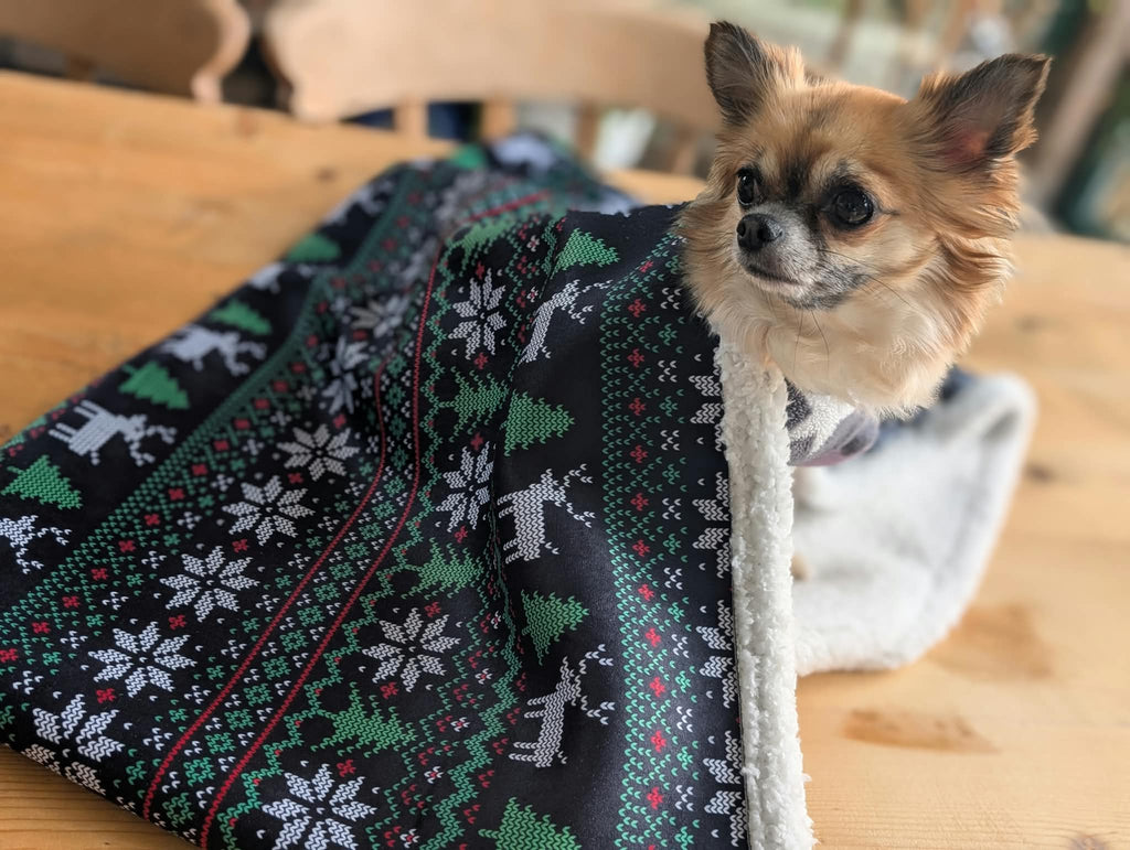 Sherpa lined Christmas snuggle sack