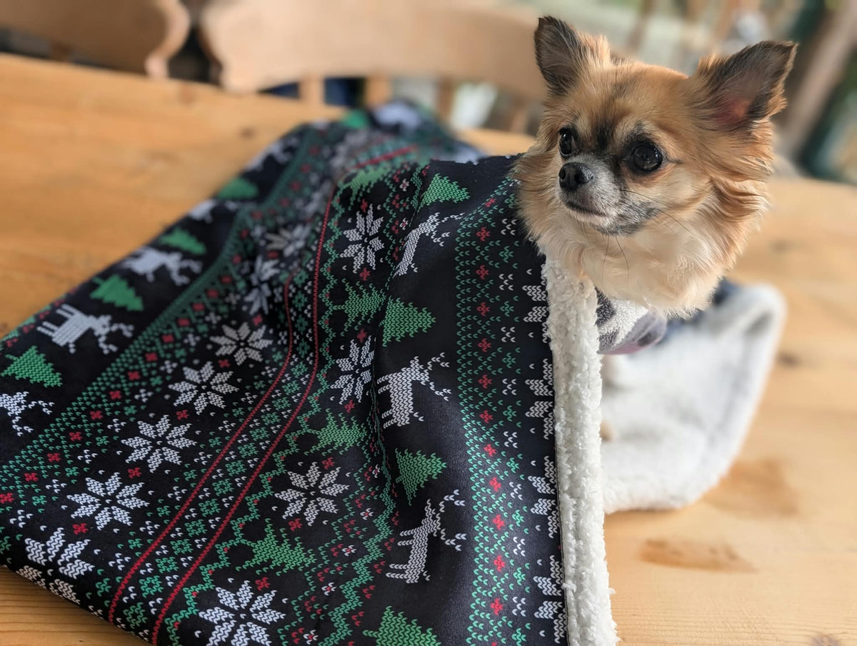 Sherpa lined Christmas snuggle sack
