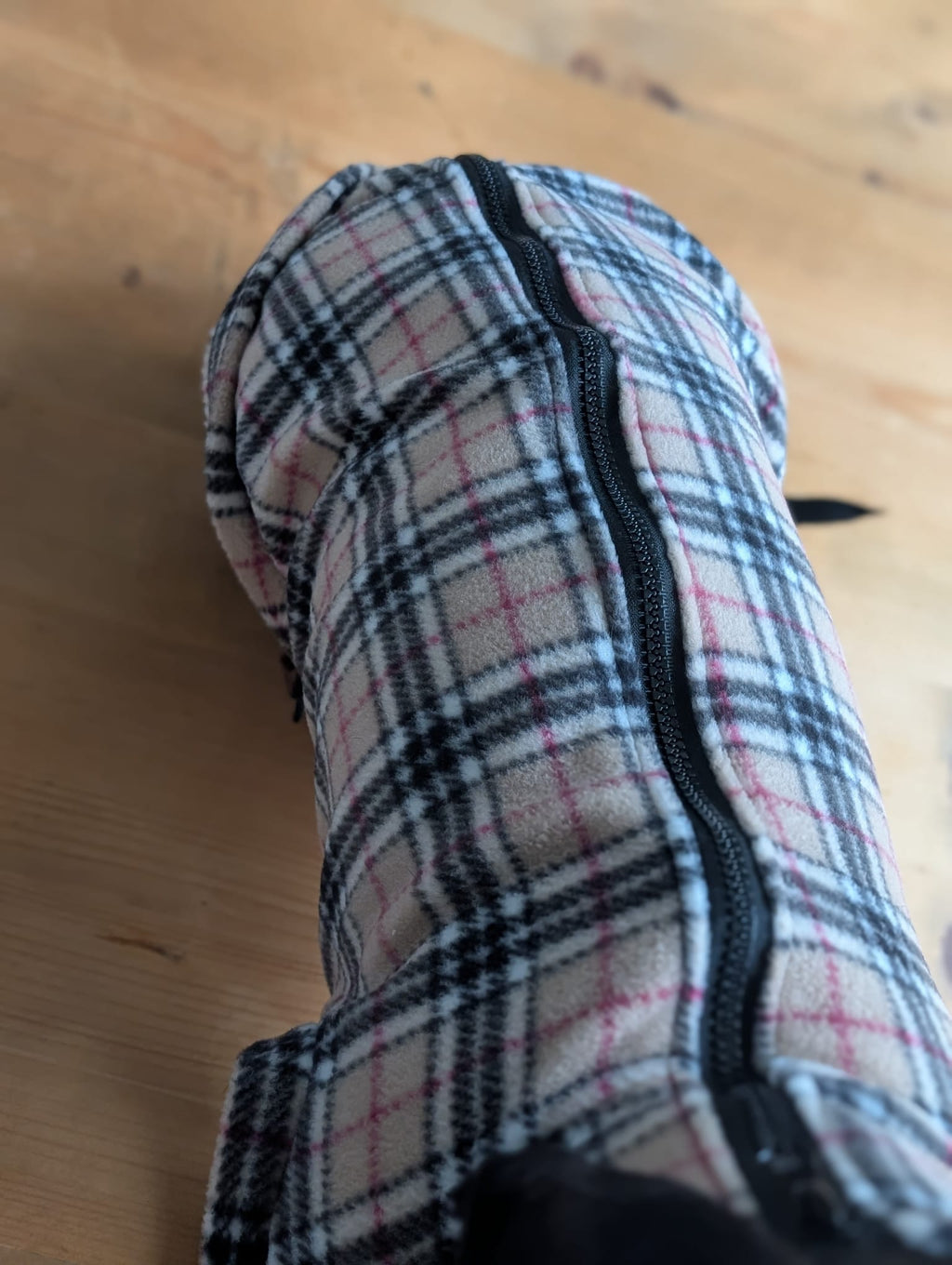 Pattern fleece back zip jumper