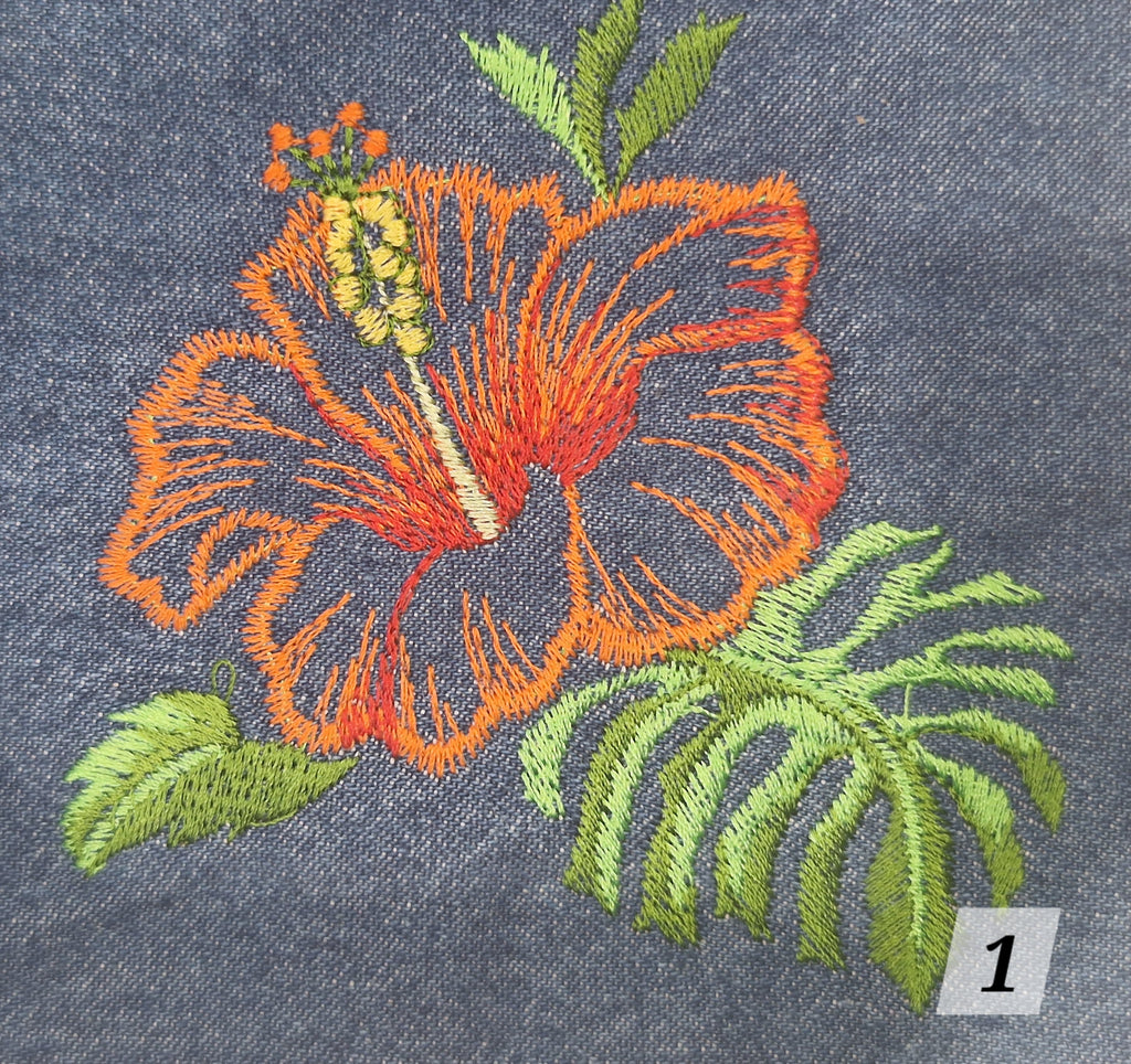 Floral embroidery denim bandanas