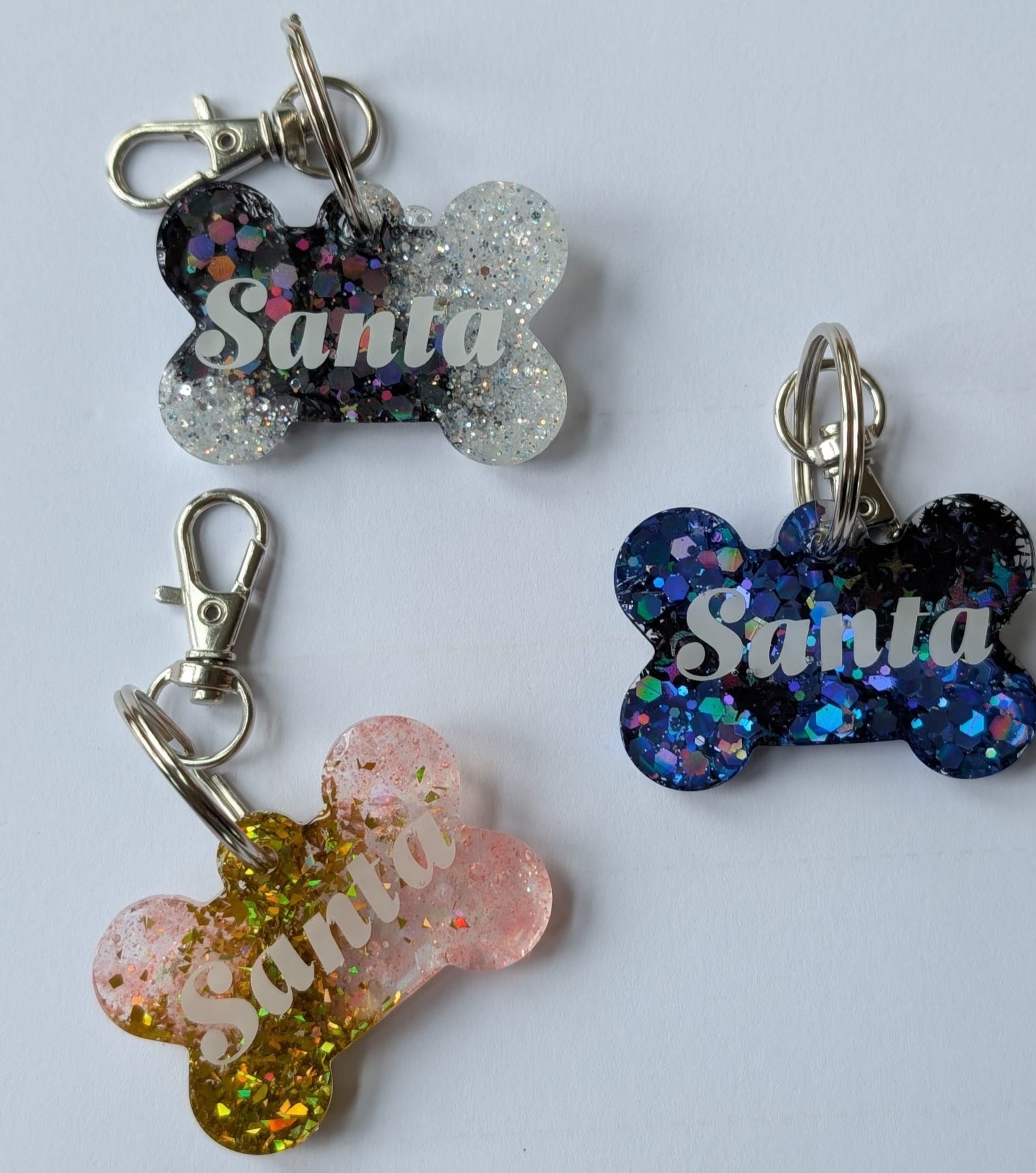 Glitter resin tags