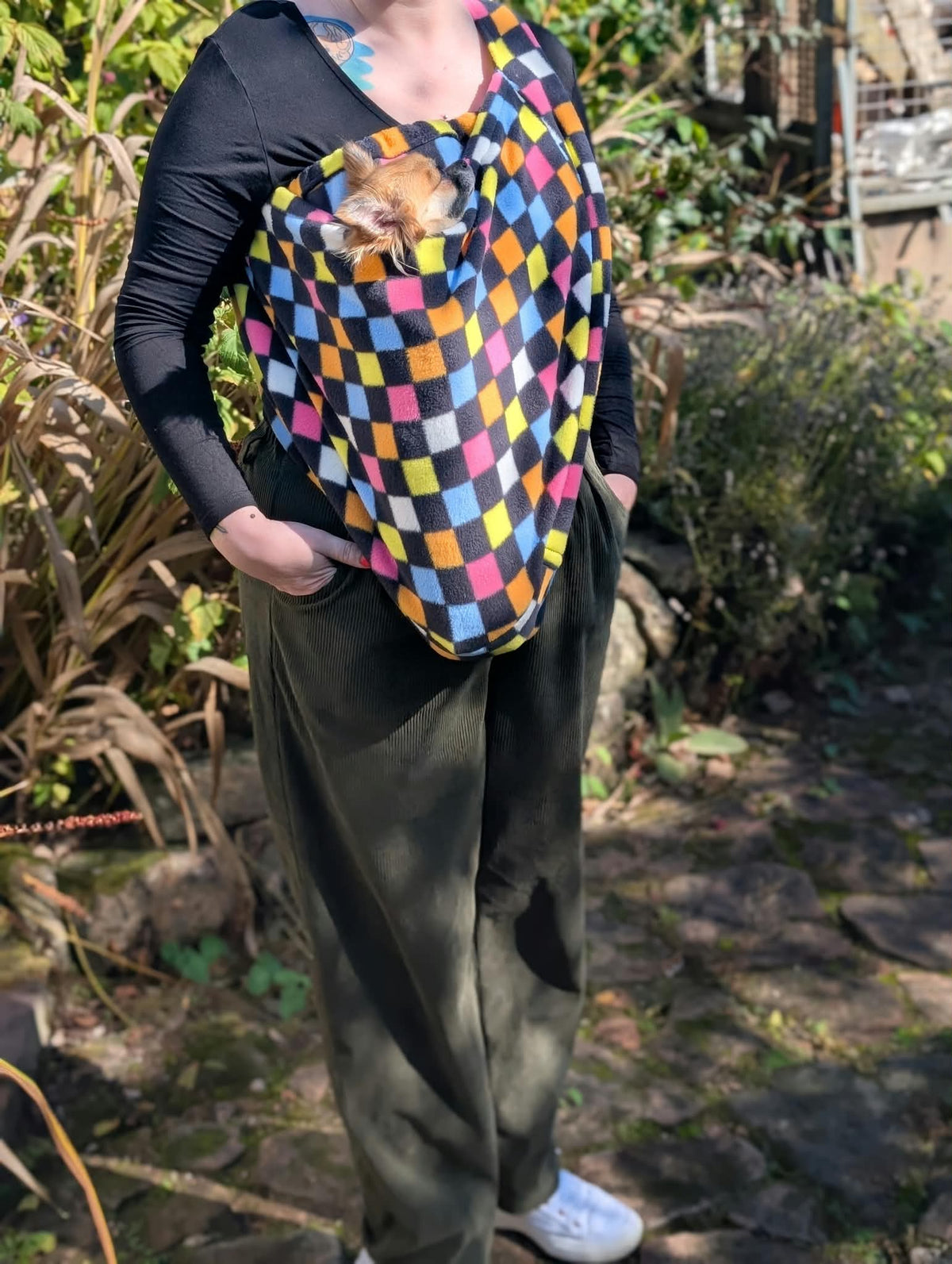 Patterned fleece sling