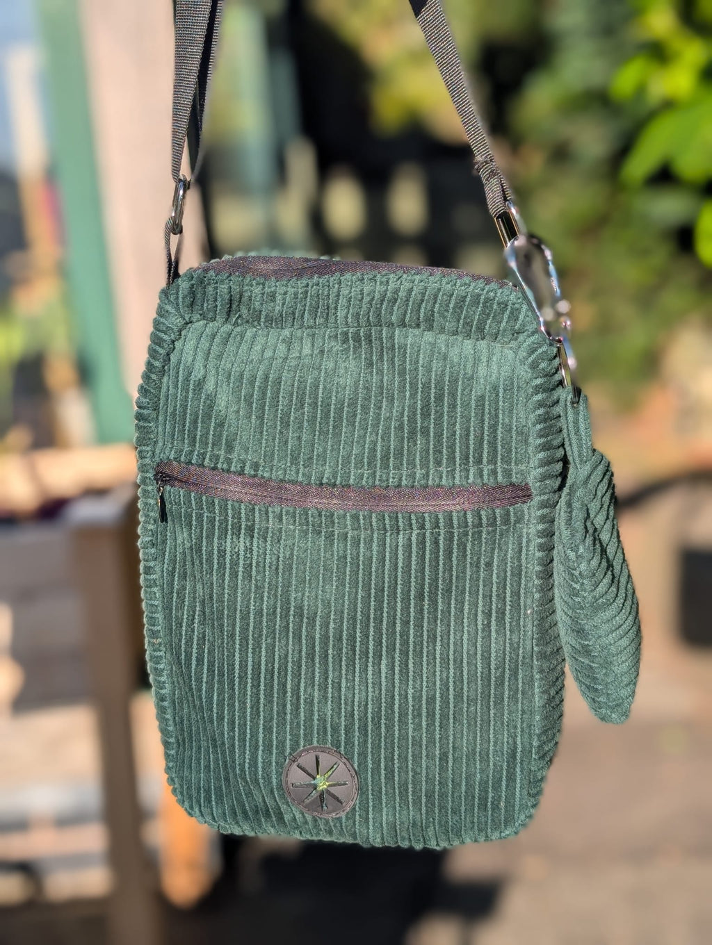 Corduroy dog walking bag