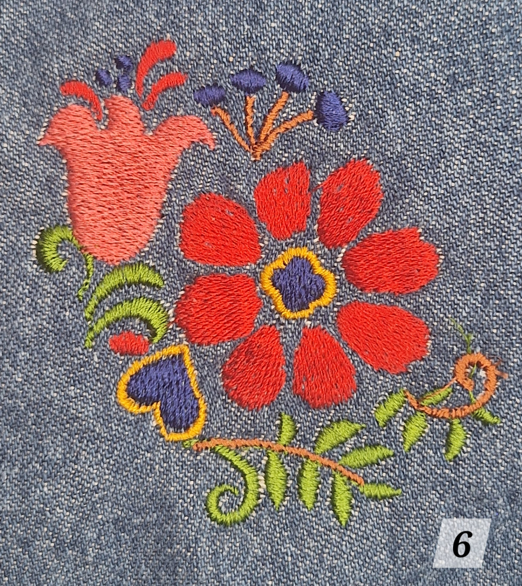 Floral embroidery denim bandanas