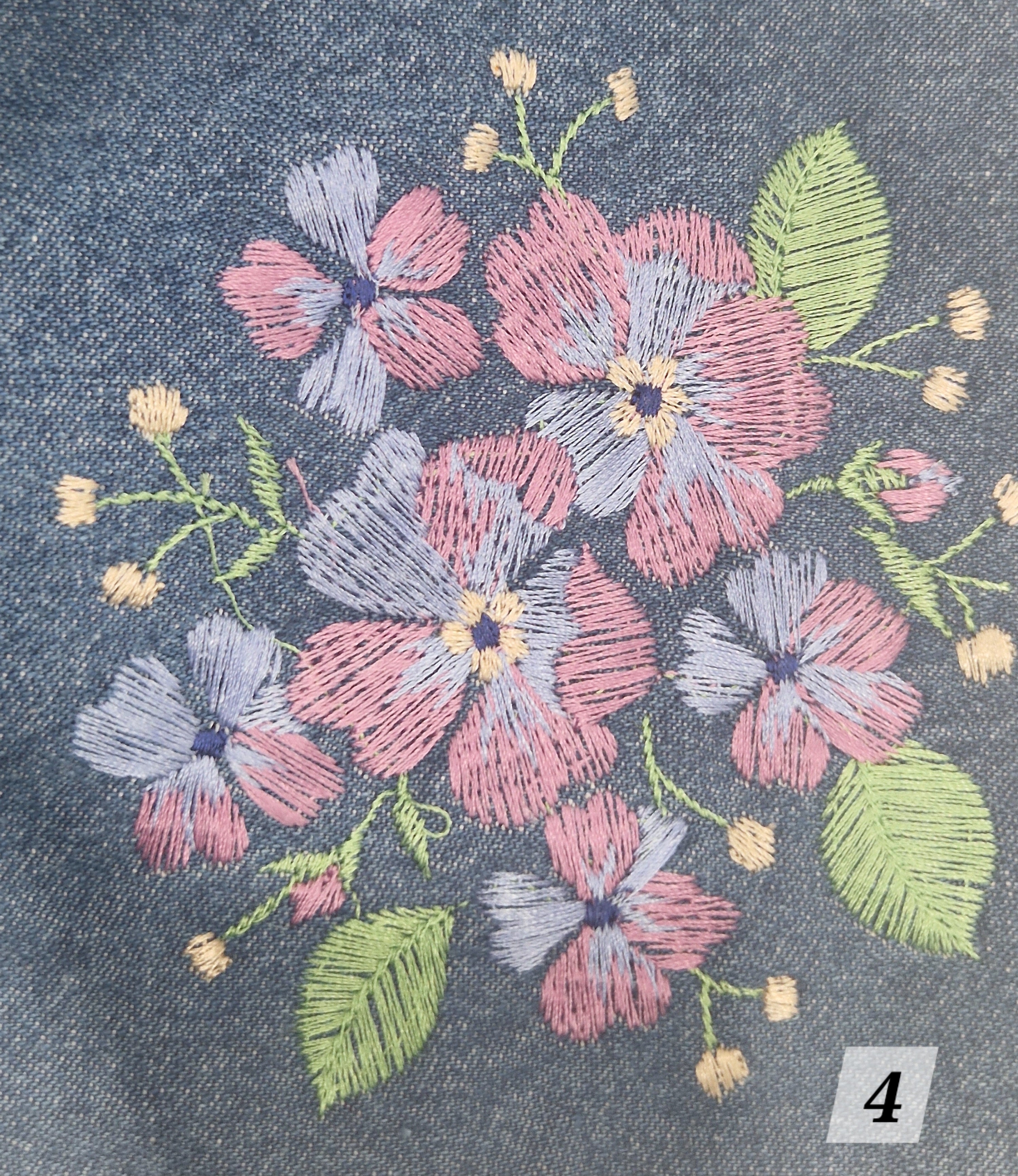 Floral embroidery denim bandanas