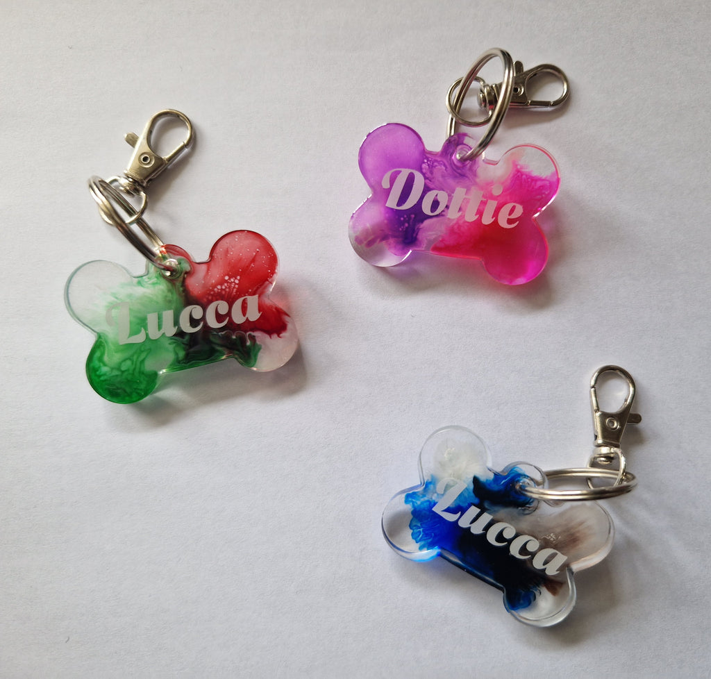 Ink cloud resin tag
