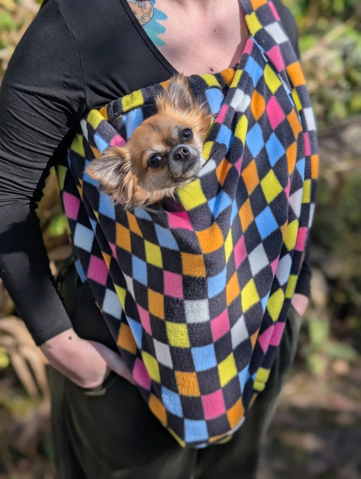 Patterned fleece sling