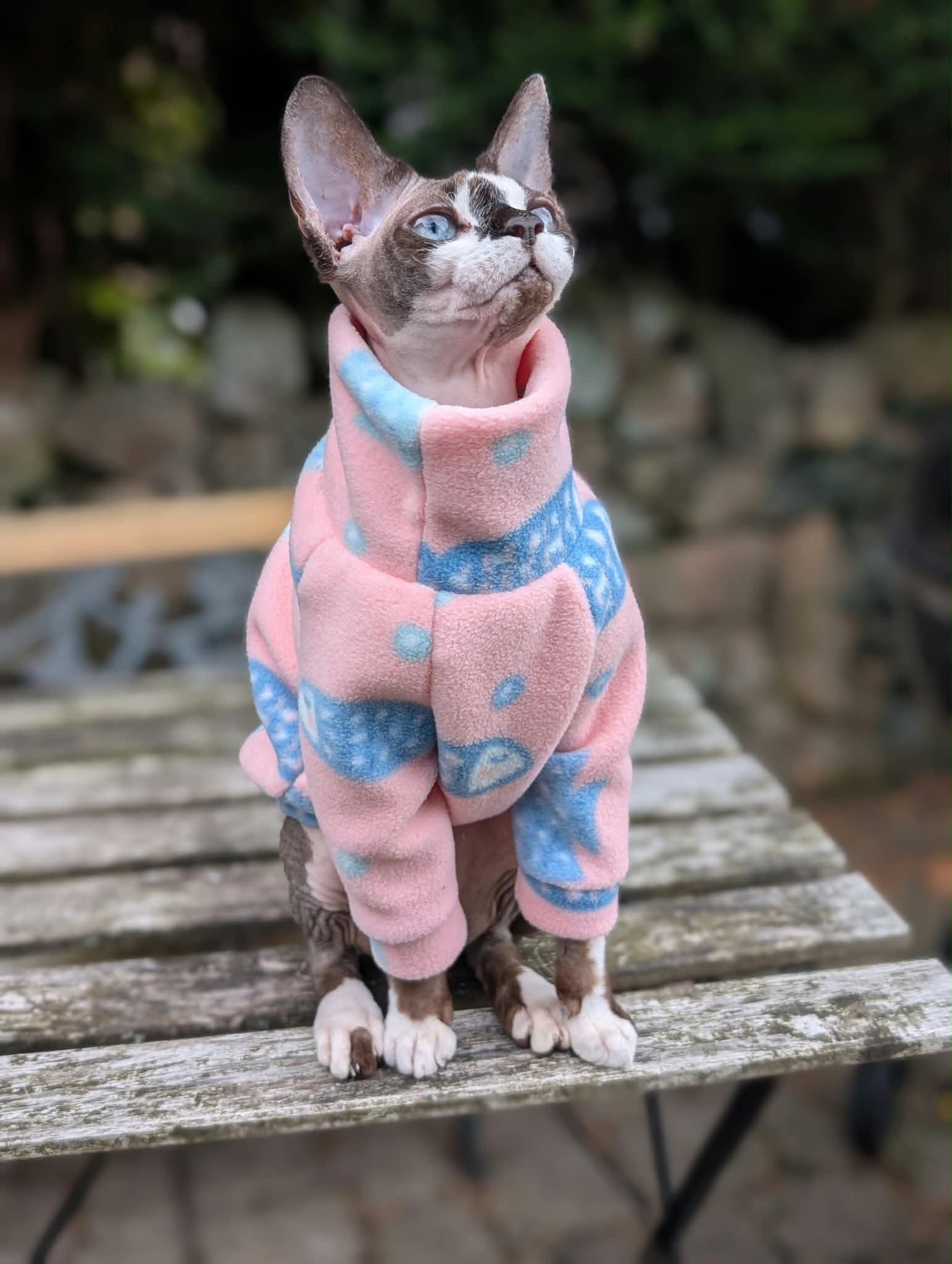 Long sleeve patterned fleece jumper