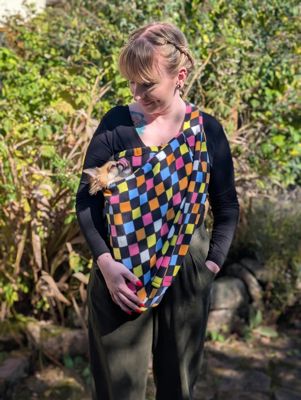 Patterned fleece sling
