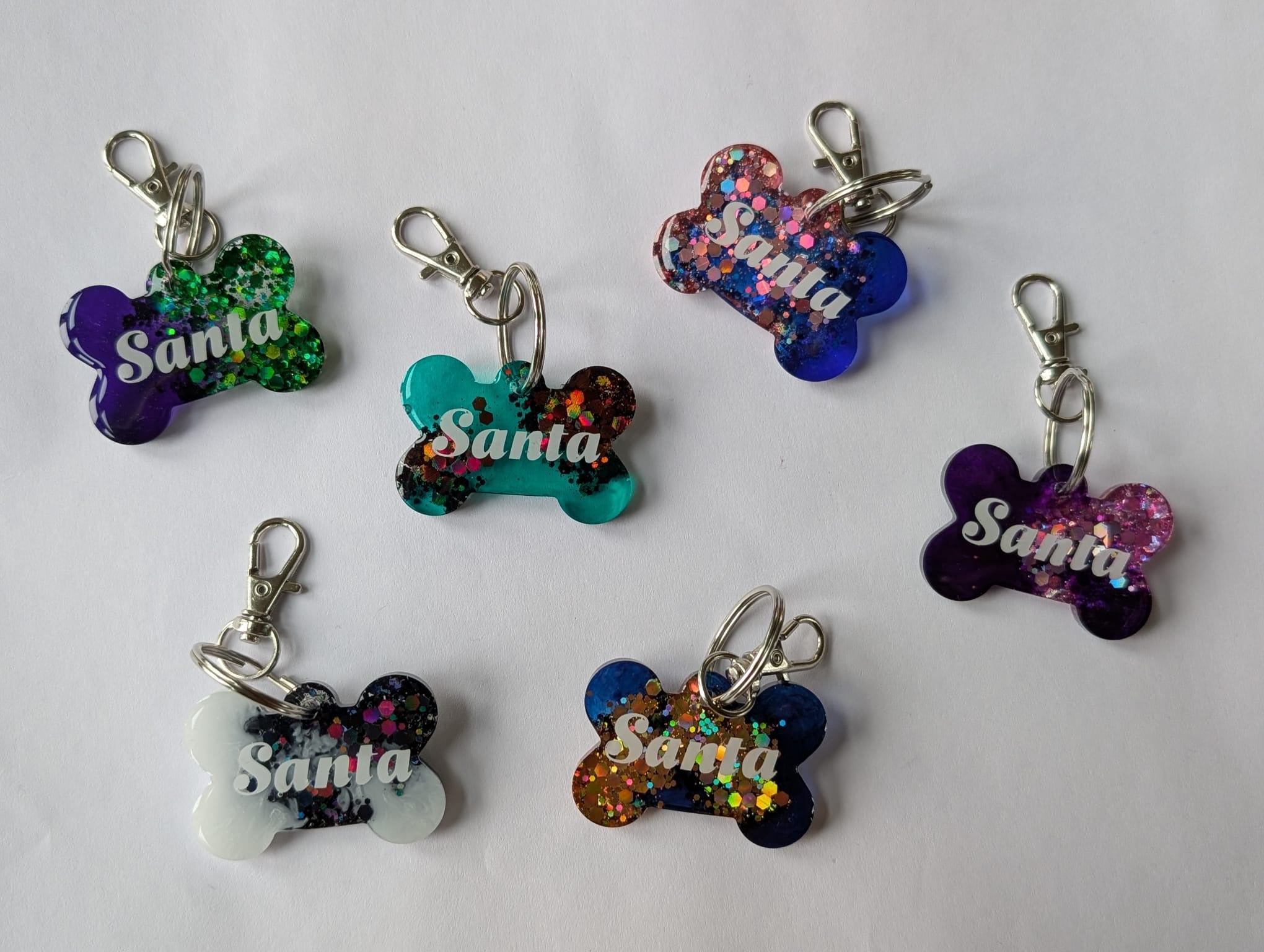 Glitter blends resin tags