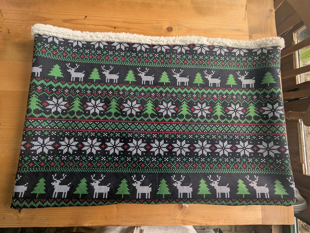 Sherpa lined Christmas snuggle sack