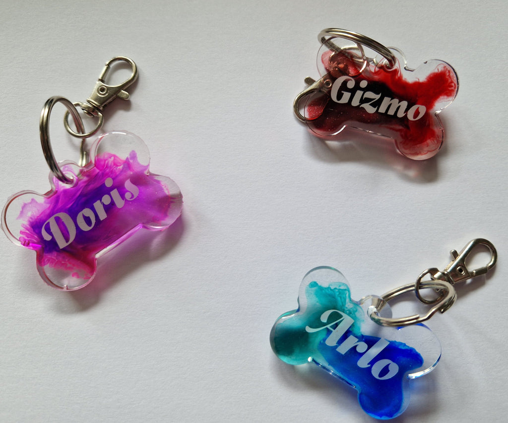 Ink cloud resin tag