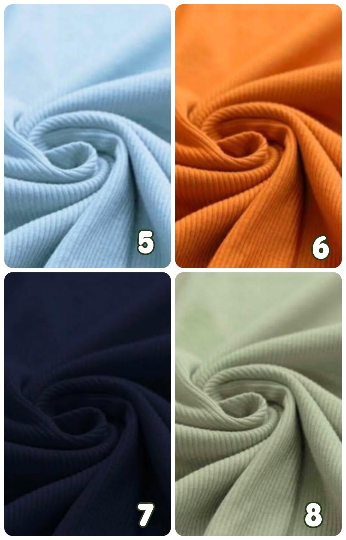 Plain colours ribbed jersey