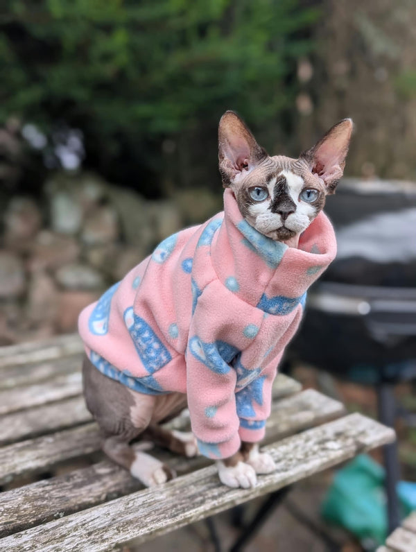 Long sleeve patterned fleece jumper